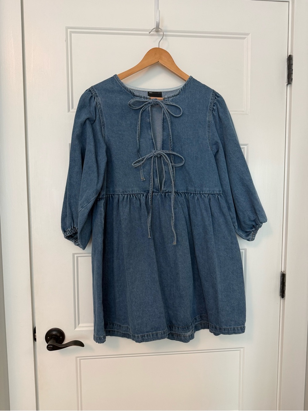 ASOS Denim Tie-Front Dress
